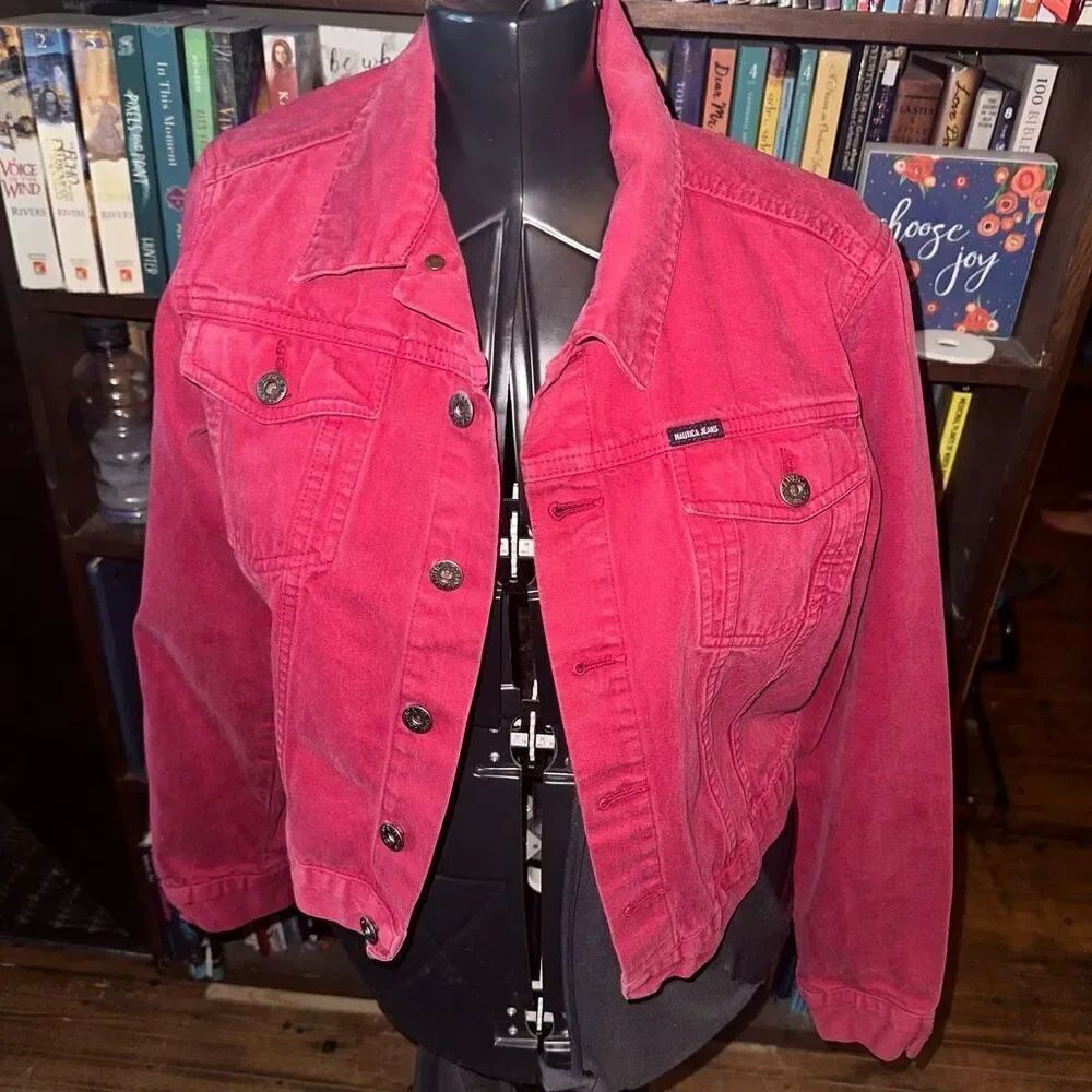 Nautica Jean Company red classic colorful denim M jacket